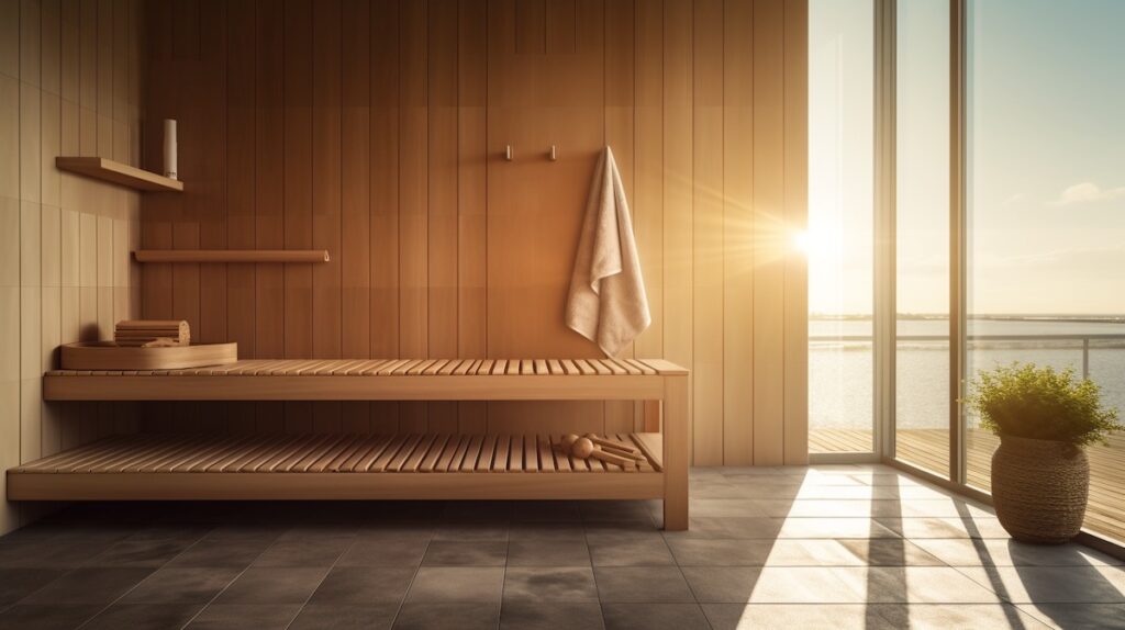 Pflegen Sie Ihre Gesundheit bei einem Saunagang mit Blick auf die Nordseeküste